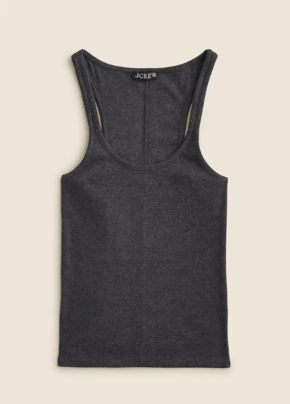 J Crew Fine Rib Racerback Tank Top XL Black NWT Shirt CK313 J.Crew